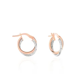 Histoire d'Or Créoles Maelia Or Bicolore* Boucles D'Oreilles|Boucles D'Oreilles Créoles