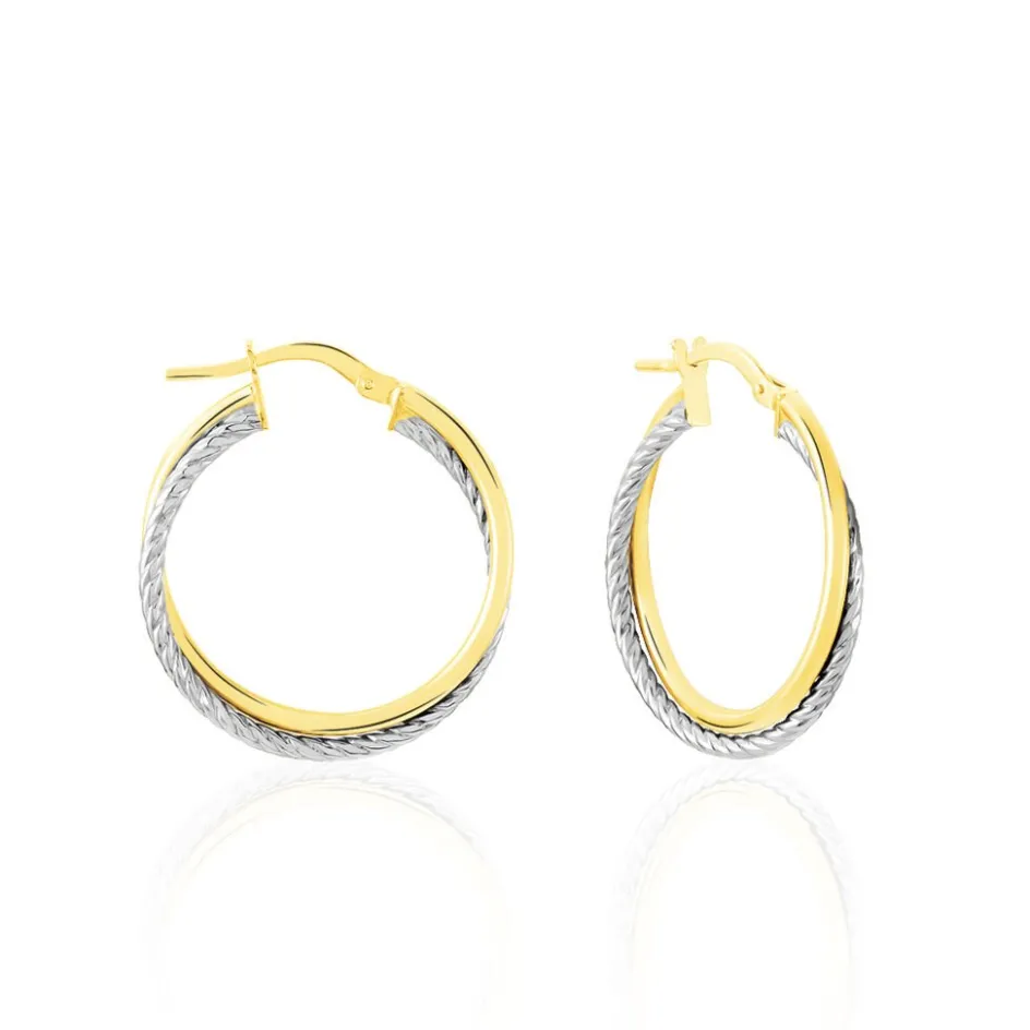 Hot Histoire d'Or Créoles Maelia Or Bicolore