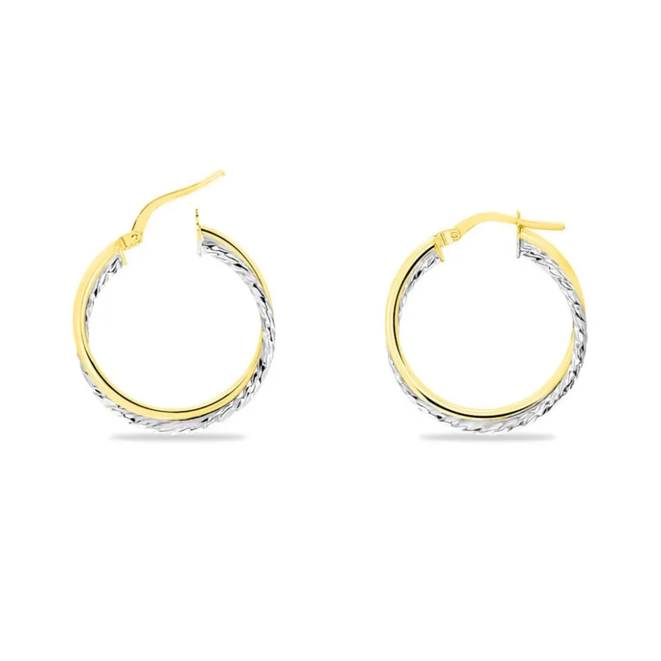 Hot Histoire d'Or Créoles Maelia Or Bicolore