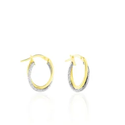 Histoire d'Or Créoles Maelia Or Bicolore* Boucles D'Oreilles|Boucles D'Oreilles Créoles