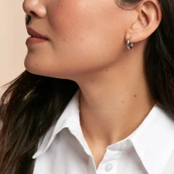 Online Histoire d'Or Créoles Maia Argent Blanc