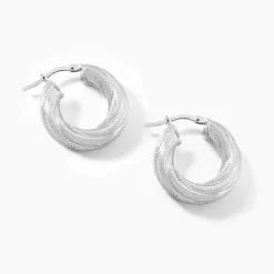 Clearance Histoire d'Or Créoles Manon Argent Blanc