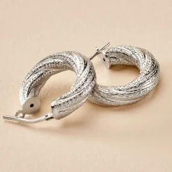 Clearance Histoire d'Or Créoles Manon Argent Blanc