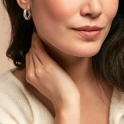 Clearance Histoire d'Or Créoles Manon Argent Blanc