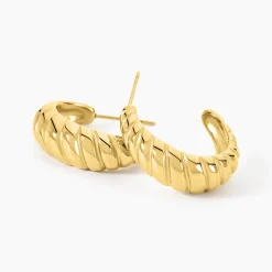 Histoire d'Or Créoles Marjo Acier Jaune* Boucles D'Oreilles|Boucles D'Oreilles Fantaisie