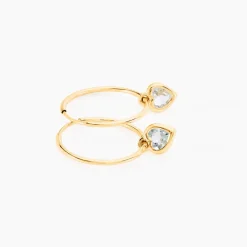 Histoire d'Or Créoles Marsie Coeur Or Jaune Topaze* Boucles D'Oreilles|Boucles D'Oreilles Créoles