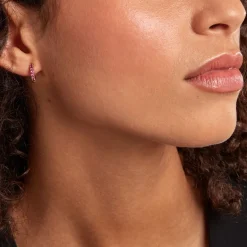 Histoire d'Or Créoles Marty Plaqué Or Jaune Spinelle Synthétique* Boucles D'Oreilles|Boucles D'Oreilles Fantaisie