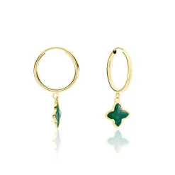 Clearance Histoire d'Or Créoles Marvella Or Jaune Malachite or jaune malachite vert