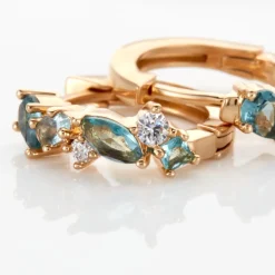 Sale Histoire d'Or Créoles More Plaqué Or Jaune Pierre Artificielle