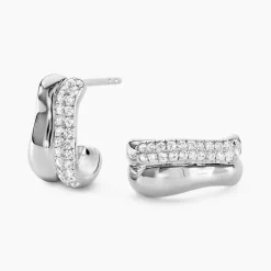 Histoire d'Or Créoles Nandie Argent Blanc Oxyde De Zirconium* Boucles D'Oreilles|Boucles D'Oreilles Fantaisie