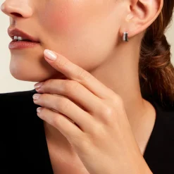 Histoire d'Or Créoles Nandie Argent Blanc Oxyde De Zirconium* Boucles D'Oreilles|Boucles D'Oreilles Fantaisie