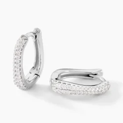 Sale Histoire d'Or Créoles Nandie Argent Blanc Oxyde De Zirconium