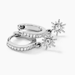 Histoire d'Or Créoles Ninette Argent Blanc Oxyde De Zirconium* Boucles D'Oreilles|Boucles D'Oreilles Fantaisie