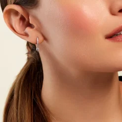 Histoire d'Or Créoles Ninette Argent Blanc Oxyde De Zirconium* Boucles D'Oreilles|Boucles D'Oreilles Fantaisie