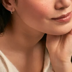 Histoire d'Or Créoles Or Blanc Brodie Oxyde De Zirconium* Boucles D'Oreilles|Boucles D'Oreilles Créoles