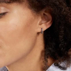 Histoire d'Or Créoles Or Blanc Killian Saphir* Boucles D'Oreilles|Boucles D'Oreilles Créoles