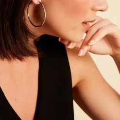 Clearance Histoire d'Or Créoles Or Blanc Rond