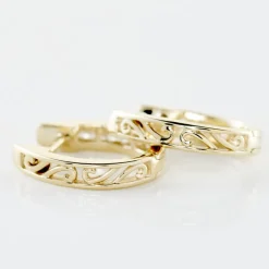 Histoire d'Or Créoles Or Jaune Aaren Diamants* Boucles D'Oreilles|Boucles D'Oreilles Créoles