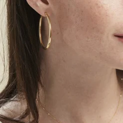 Histoire d'Or Créoles Or Jaune Rond* Boucles D'Oreilles|Boucles D'Oreilles Créoles