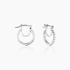 Histoire d'Or Créoles Pasha Argent Blanc Oxyde De Zirconium* Boucles D'Oreilles|Boucles D'Oreilles Fantaisie