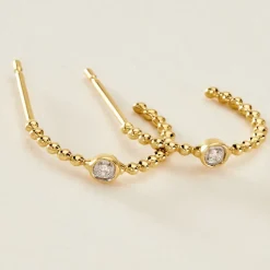Histoire d'Or Créoles Pearly Effect Or Jaune Diamant* Boucles D'Oreilles|Boucles D'Oreilles Créoles