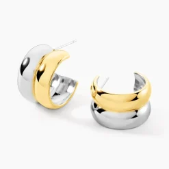 New Histoire d'Or Créoles Perfect Match Acier Bicolore