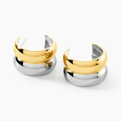 New Histoire d'Or Créoles Perfect Match Acier Bicolore