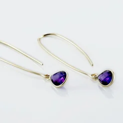 Best Histoire d'Or Créoles Phie Poire Or Jaune Amethyste or jaune amethyste violette