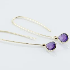 Best Histoire d'Or Créoles Phie Poire Or Jaune Amethyste or jaune amethyste violette