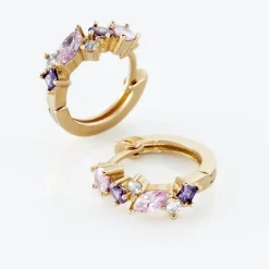 Histoire d'Or Créoles Plaqué Or Eliina Oxyde De Zirconium* Boucles D'Oreilles|Boucles D'Oreilles Fantaisie