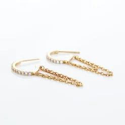 Histoire d'Or Créoles Plaqué Or Leinhard Oxydes De Zirconium* Boucles D'Oreilles|Boucles D'Oreilles Fantaisie