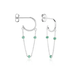 Histoire d'Or Créoles Polka Argent Blanc* Boucles D'Oreilles|Boucles D'Oreilles Fantaisie