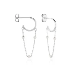 Outlet Histoire d'Or Créoles Polka Argent Blanc