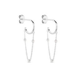 Outlet Histoire d'Or Créoles Polka Argent Blanc