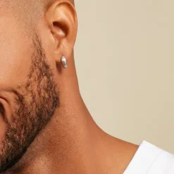 Histoire d'Or Créoles Pulse Argent Blanc* Boucles D'Oreilles|Boucles D'Oreilles Fantaisie