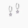 Best Histoire d'Or Créoles Purple Bloom Argent Blanc Oxyde De Zirconium