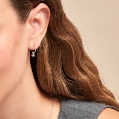 Histoire d'Or Créoles Rhoda Argent Blanc Oxyde De Zirconium* Boucles D'Oreilles|Boucles D'Oreilles Fantaisie