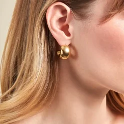 Histoire d'Or Créoles Riga Acier Jaune Sans Pierre* Boucles D'Oreilles|Boucles D'Oreilles Fantaisie