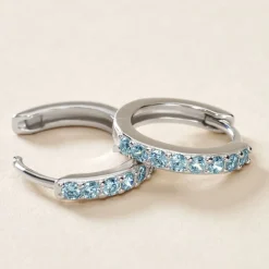 Histoire d'Or Créoles Rio Argent Blanc Oxyde De Zirconium* Boucles D'Oreilles|Boucles D'Oreilles Fantaisie