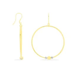 Histoire d'Or Créoles Rosa Billes Diamantees Or Jaune* Boucles D'Oreilles|Boucles D'Oreilles Créoles