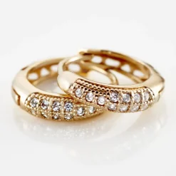 Histoire d'Or Créoles Sahar Plaqué Or Jaune Oxyde De Zirconium* Boucles D'Oreilles|Boucles D'Oreilles Fantaisie