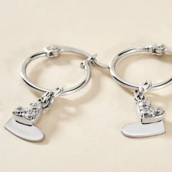 Histoire d'Or Créoles Salli Argent Blanc Oxyde De Zirconium* Boucles D'Oreilles|Boucles D'Oreilles Fantaisie