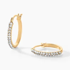 Clearance Histoire d'Or Créoles Sandrine Or Jaune Strass