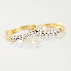 Discount Histoire d'Or Créoles Sandrine Or Jaune Strass