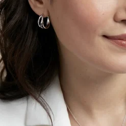 Histoire d'Or Créoles Shae Argent Blanc* Boucles D'Oreilles|Boucles D'Oreilles Créoles