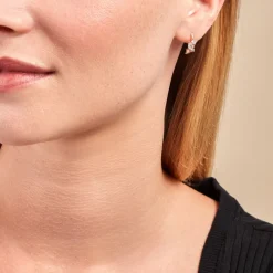 Hot Histoire d'Or Créoles Shiny Garden Or Jaune Oxyde De Zirconium