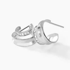 Histoire d'Or Créoles Soleïa Argent Blanc Oxyde De Zirconium* Boucles D'Oreilles|Boucles D'Oreilles Fantaisie