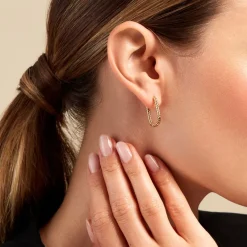 Histoire d'Or Créoles Spencer Acier Jaune