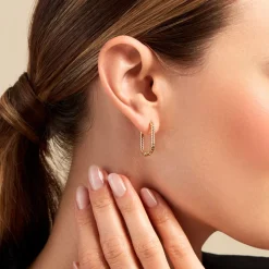 Histoire d'Or Créoles Spencer Acier Jaune