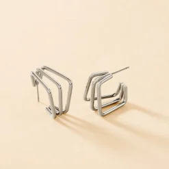 Histoire d'Or Créoles Stormie Acier Blanc* Boucles D'Oreilles|Boucles D'Oreilles Fantaisie